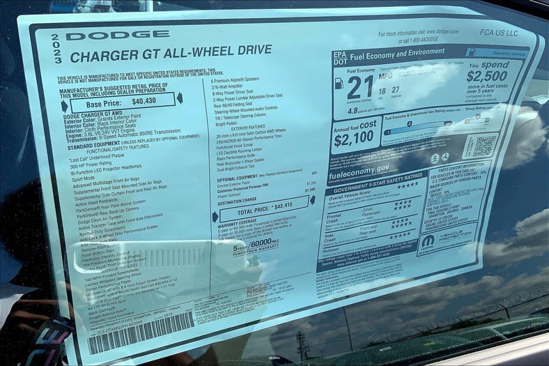 2023 Dodge Charger CHARGER GT AWD in Egg Harbor Township, NJ - Matt Blatt Auto Group