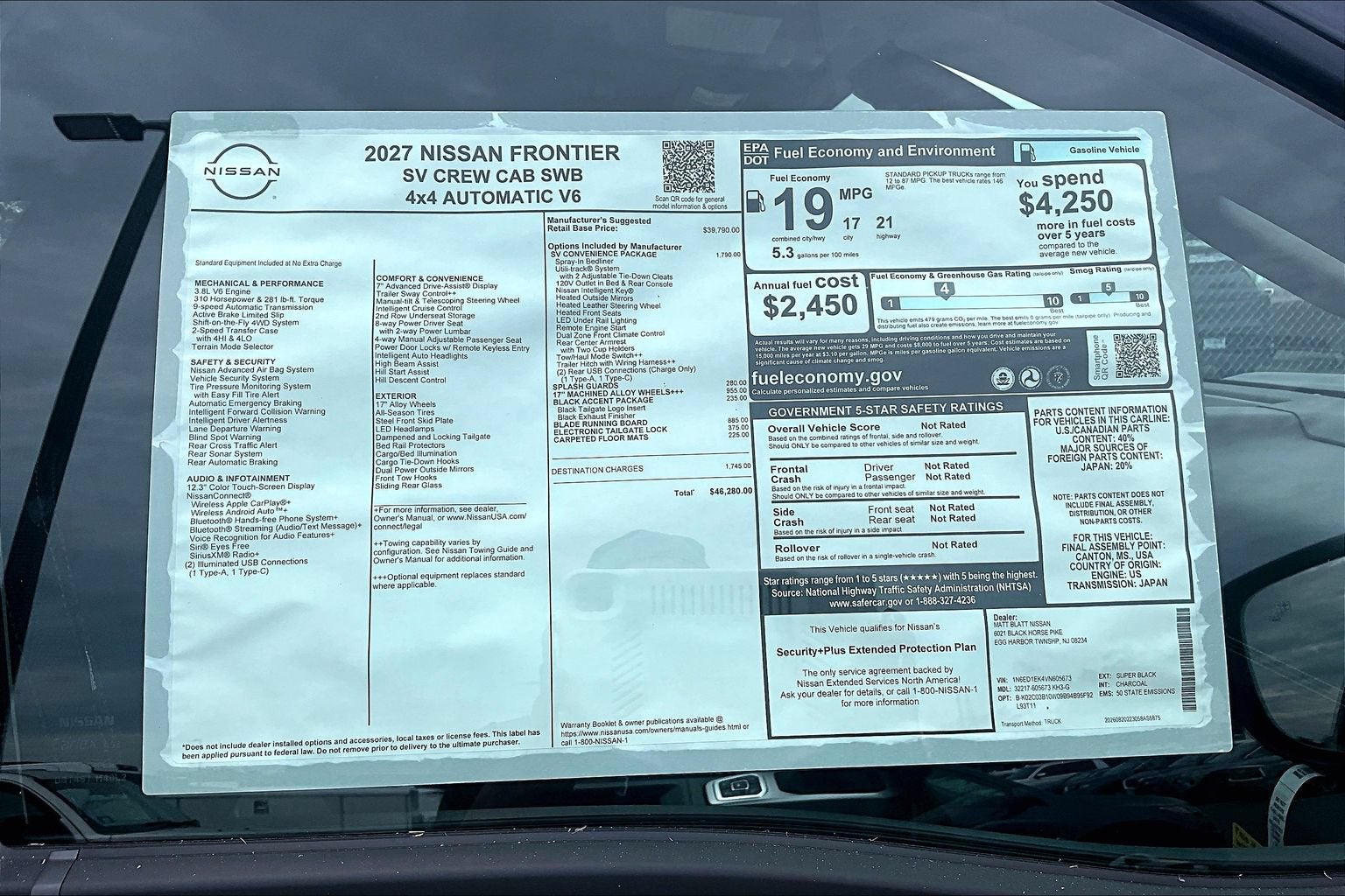 2027 Nissan Frontier SV