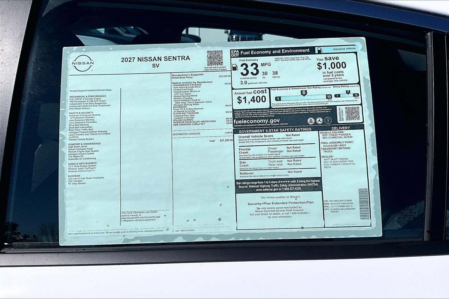 2027 Nissan Sentra SV