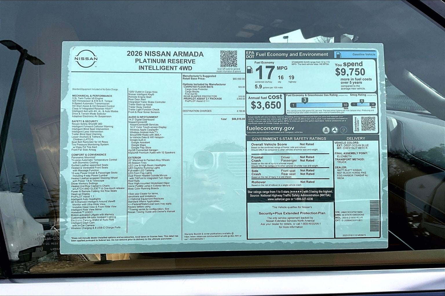 2026 Nissan Armada Platinum Reserve