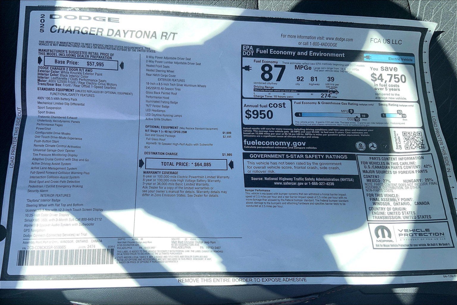 2025 Dodge Charger Daytona CHARGER 2-DOOR DAYTONA R/T AWD