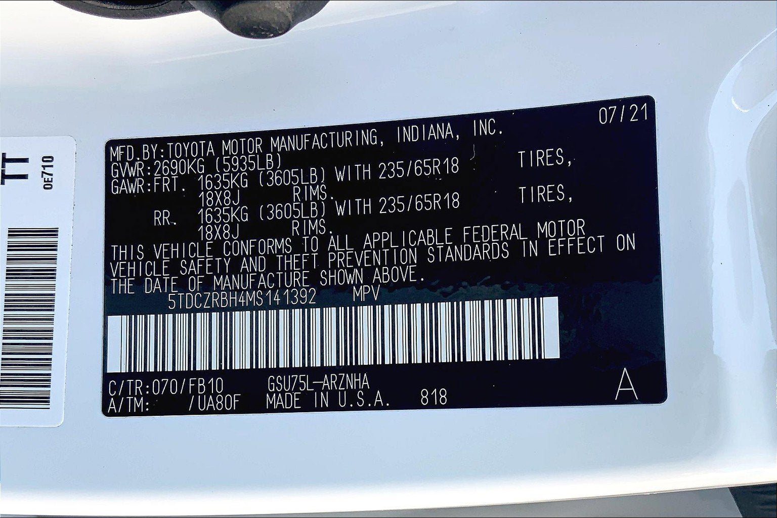 2021 Toyota Highlander L