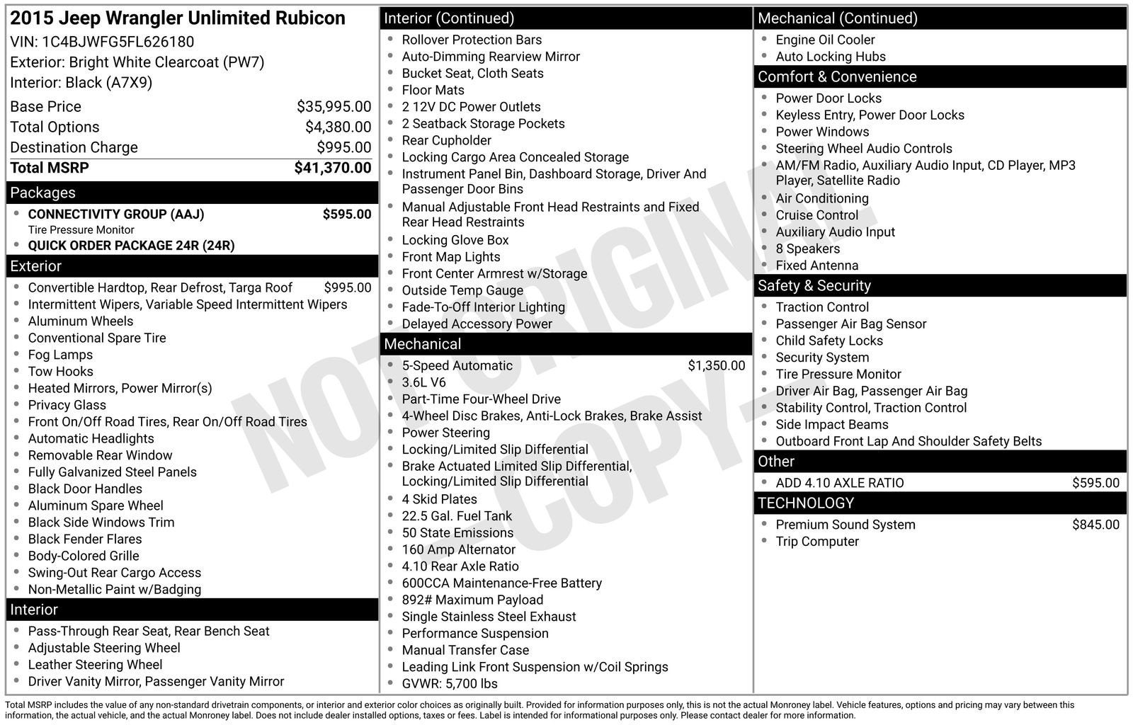 2015 Jeep Wrangler Unlimited Rubicon