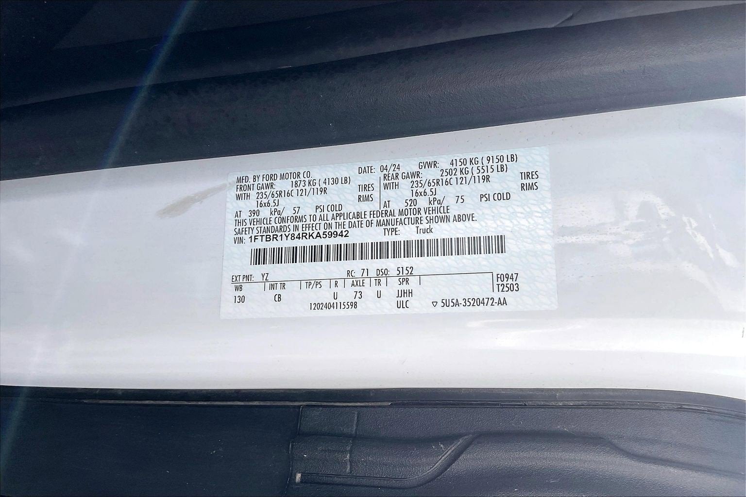 2024 Ford Transit Cargo Van Low Roof