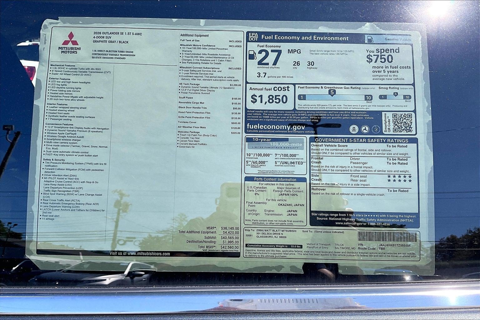 2026 Mitsubishi Outlander SE