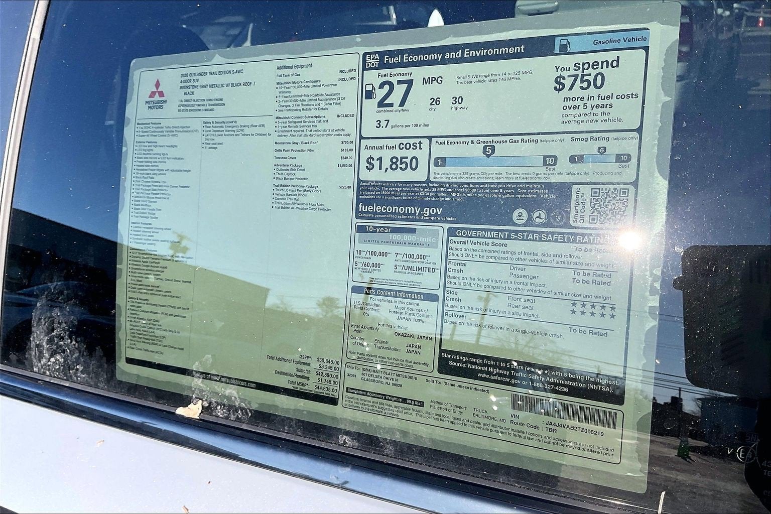 2026 Mitsubishi Outlander Trail Edition